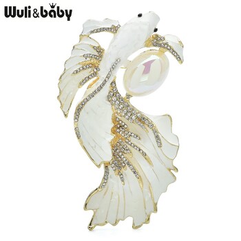 Wuli&baby Big Luxury Χρυσόψαρο Καρφίτσες Γυναικείες Unisex Μαργαριτάρι σμάλτο 3 χρωμάτων Swimming Fish Office Party Καρφίτσες καρφίτσες Δώρα