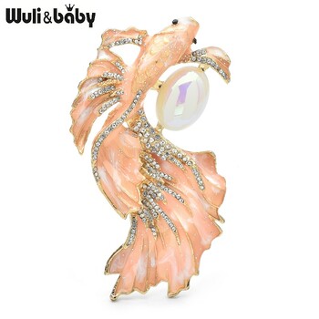 Wuli&baby Big Luxury Χρυσόψαρο Καρφίτσες Γυναικείες Unisex Μαργαριτάρι σμάλτο 3 χρωμάτων Swimming Fish Office Party Καρφίτσες καρφίτσες Δώρα