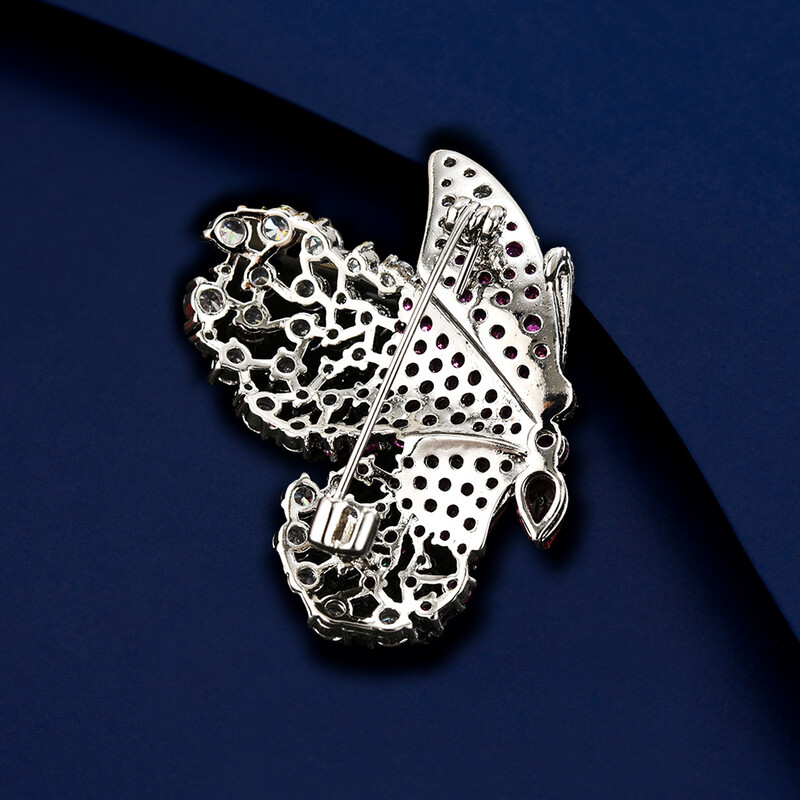 Κορεατική έκδοση Micro Inlaid καρφίτσα πεταλούδας δύο χρωμάτων για γυναίκες Πολυτελής καρφίτσα από έντομα Κομψά και εξατομικευμένα αξεσουάρ