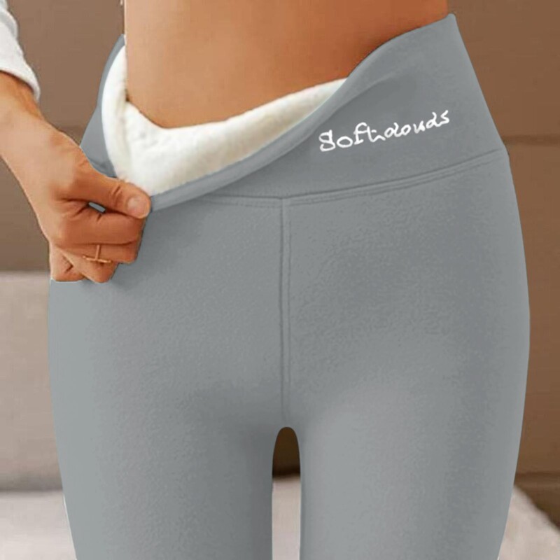 Ženske rebraste tajice s podstavom od flisa velike veličine Termalne tople zimske tajice visokog struka Debele baršunaste hlače za hladno vrijeme