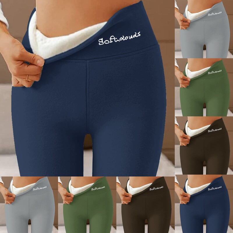 Ženske rebraste tajice s podstavom od flisa velike veličine Termalne tople zimske tajice visokog struka Debele baršunaste hlače za hladno vrijeme