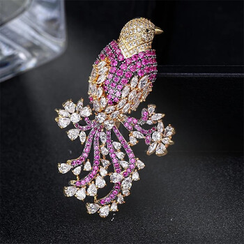 Creative Bird Brooch Leisure Καρφίτσα Lady Luxury Jewelry Επίχρυσο Παλτό Ζώο Καρφίτσα Κασκόλ Καρφίτσα