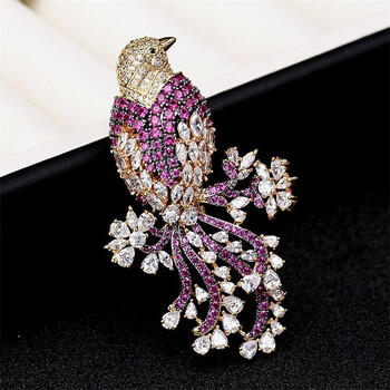 Creative Bird Brooch Leisure Καρφίτσα Lady Luxury Jewelry Επίχρυσο Παλτό Ζώο Καρφίτσα Κασκόλ Καρφίτσα