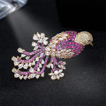 Creative Bird Brooch Leisure Καρφίτσα Lady Luxury Jewelry Επίχρυσο Παλτό Ζώο Καρφίτσα Κασκόλ Καρφίτσα