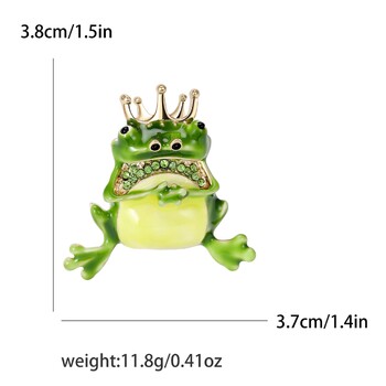 Καρφίτσες Rhinestone Frog για Γυναικείες Άντρες Πράσινο Χρώμα σμάλτο καρφίτσα ζώων Luxury Frog King Party Καθημερινά αξεσουάρ κοσμημάτων παλτό