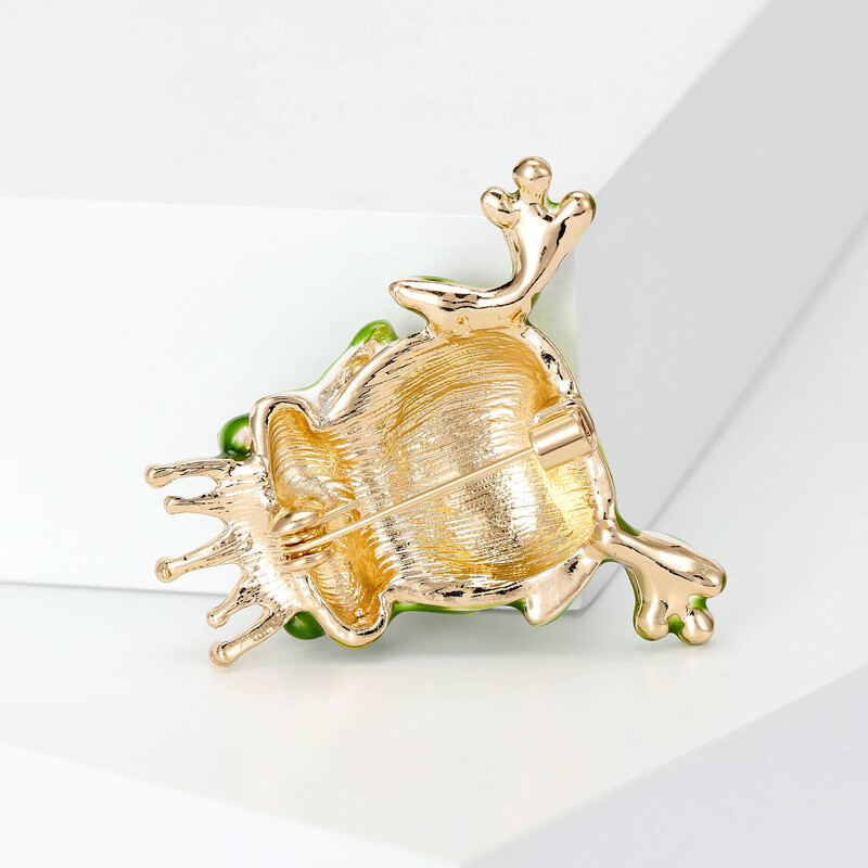 Καρφίτσες Rhinestone Frog για Γυναικείες Άντρες Πράσινο Χρώμα σμάλτο καρφίτσα ζώων Luxury Frog King Party Καθημερινά αξεσουάρ κοσμημάτων παλτό