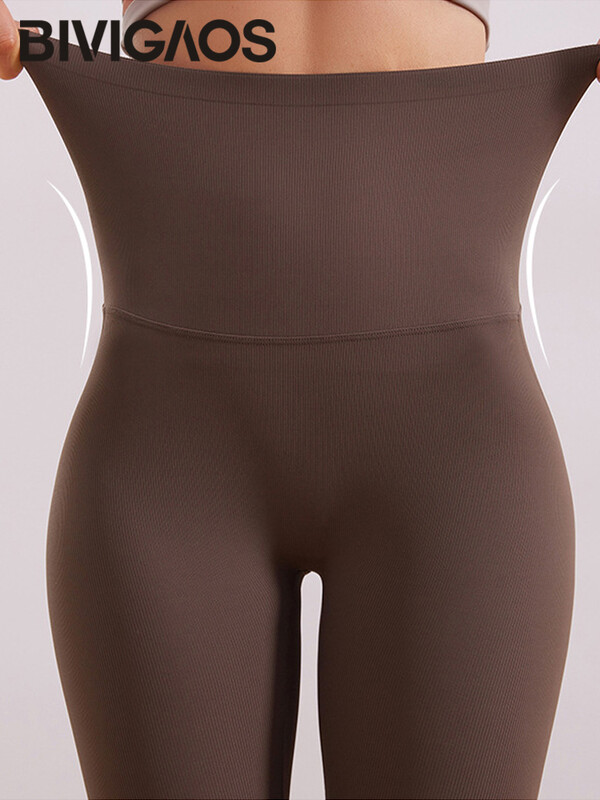 BIVIGAOS, primăvară, vară, colanți de rechin cu fir, linie verticală, pentru femei, fără sudură, cu talie, din plastic, cu push-up.