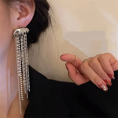 XIALUOKE 1 bucată Vintage Hyperbole Cristal Perle Broșă meduză pentru femei personalitate ciucuri lungi guler broșe accesorii