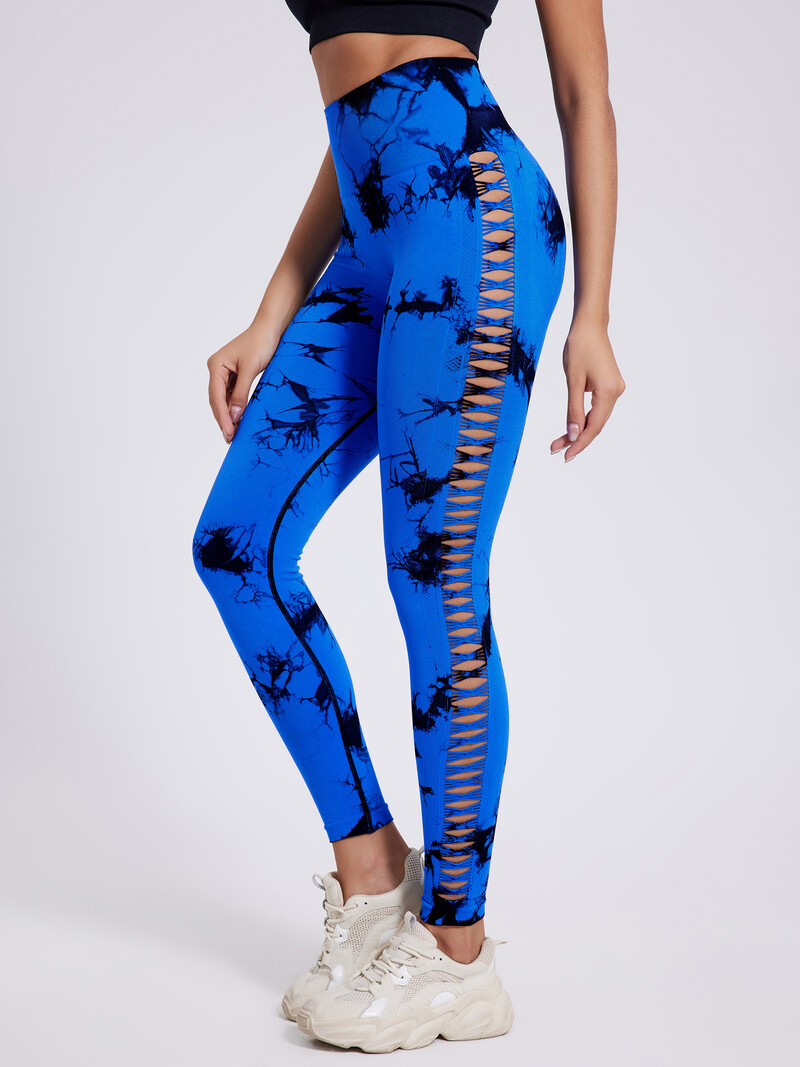 2024 Leggings sexy de gimnastică pentru ridicarea fundului, pentru femei, cu talie înaltă, fără sudură, cu vopsea cravată, pentru femei, skinny stretch, în aer liber, pantaloni scobiți