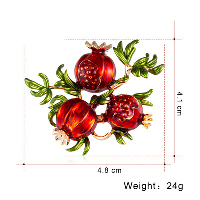 Χαριτωμένα ροζ ροδακινί κλαδιά Καρφίτσες καρφίτσες για γυναίκες εξαίσια πράσινα φύλλα Φρούτα σμάλτο ροδάκινο Φυτό κορσάζ Γαμήλια κοσμήματα