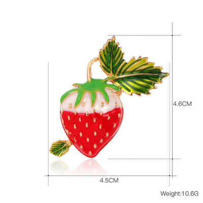 Χαριτωμένα ροζ ροδακινί κλαδιά Καρφίτσες καρφίτσες για γυναίκες εξαίσια πράσινα φύλλα Φρούτα σμάλτο ροδάκινο Φυτό κορσάζ Γαμήλια κοσμήματα