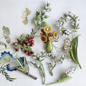 New Vintage Japan Garden Green Metal Vopsea cu spray Accesorii pentru plante Broșă cu perle pentru culturi de vegetație pentru femei Cadouri de petrecere