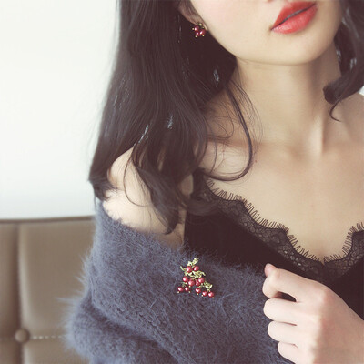 New Vintage Japan Garden Green Metal Vopsea cu spray Accesorii pentru plante Broșă cu perle pentru culturi de vegetație pentru femei Cadouri de petrecere