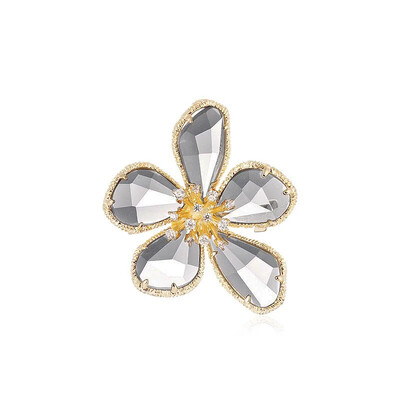 Divat nagy zöld kristály virágos melltűk nőknek, női parti ékszerek, ajándékok, retro stílusú brossok