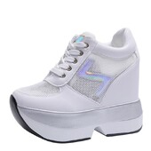 Platformă plată înaltă, cu înălțime de 12 cm, pantofi casual femei, primăvară 2023, pantofi cu pană ascunsă, pantofi vulcanizați pentru femei