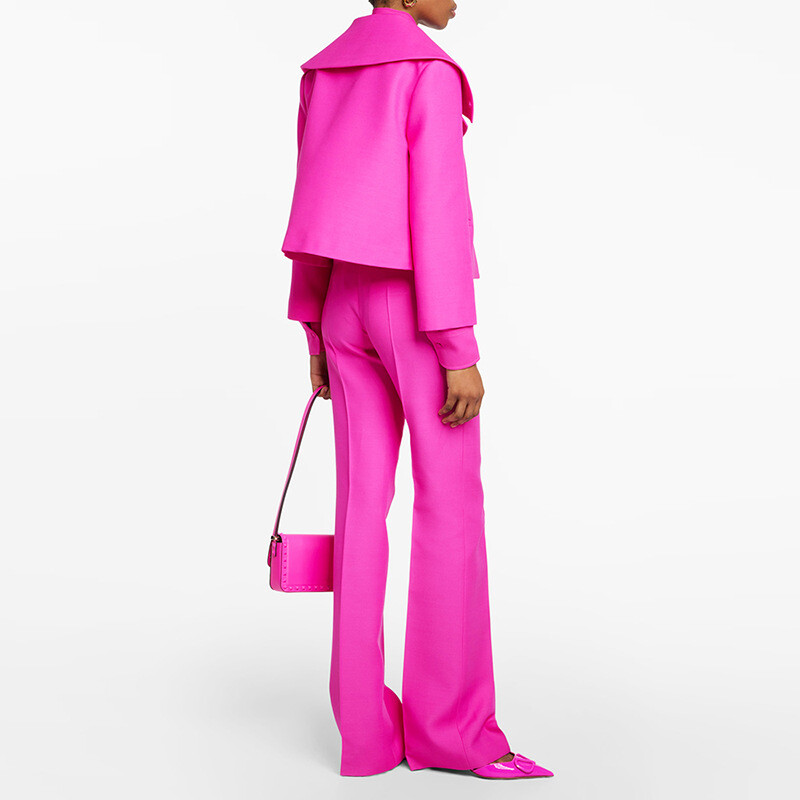 GetSpring női nadrágkosztümök 2024 őszi, háromnegyedes ujjú, rövid blézerkabát, magas derekú, hosszú egyenes nadrág, kétrészes szett