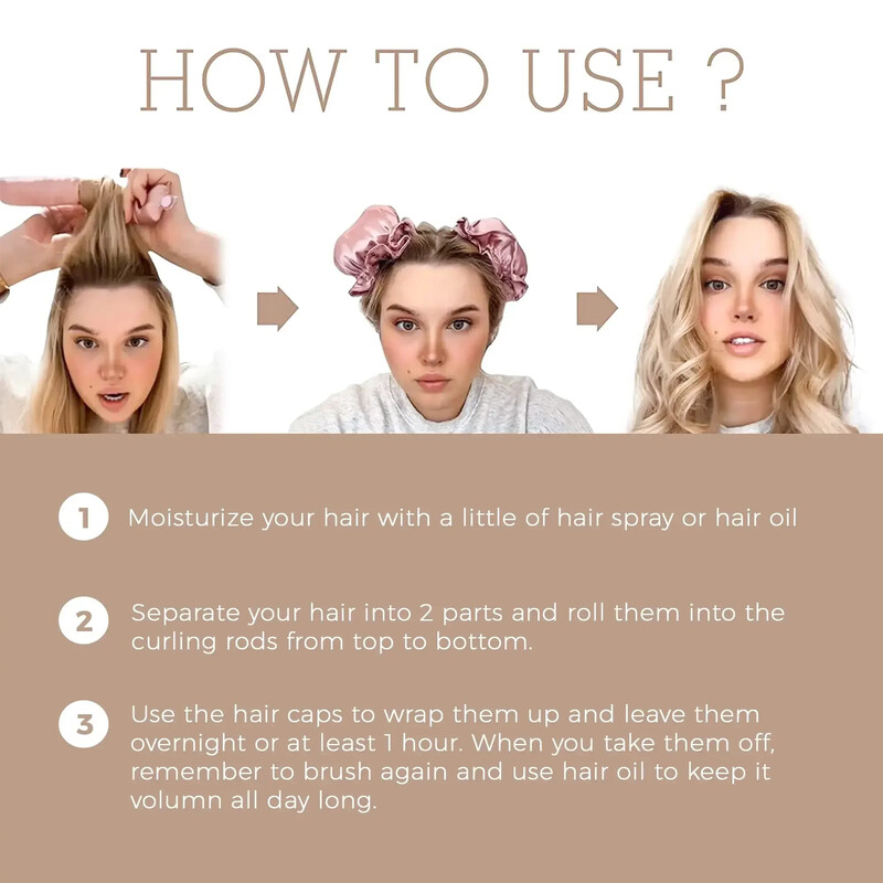 Ondulator de par fara incalzire Flexibil fara incalzire Role de par Rolete de par moi Bentita de dormit Rulos Bigudiuri de par Instrumente de coafat