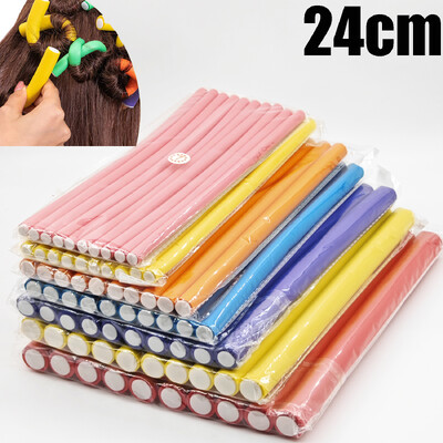 10 бр./партида Heatless Curling Rod Мека гъба Маша за коса Roller Foam Bendy Twist Curls Tool DIY HairStyling Фризьорски инструменти