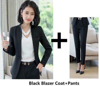 Nagy méretű, 5XL-es, formális női üzleti öltönyök nadrággal és kabáttal Kabát Irodai munkaruha Professzionális blézerek Női ruhák