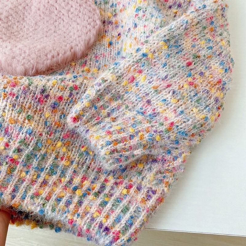 Îmbrăcăminte pentru copii Toamnă Iarnă Moda fete Pulover tricotat îngroșat Pulover Tridimensional Love colorat pentru copii