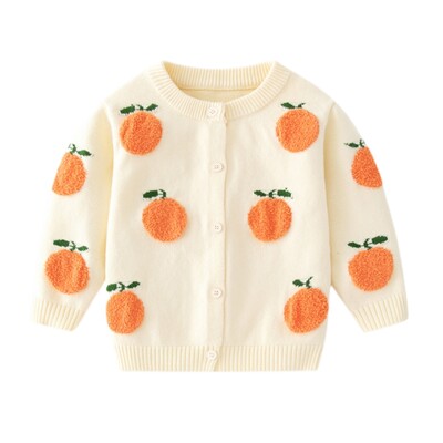 Pulover pentru bebeluși Cardigan Fete Băiat Bumbac Fructe Stereoscop Model Copil Tricotat Haina Haine Gâtul O cu mânecă lungă Primăvara Toamnă Top
