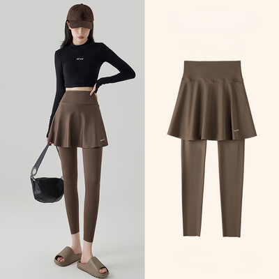 2024 Nou în fustă pantaloni fals două piese femei rechin jambiere populare modelare yoga fitness fără sudură sport jambiere femeie îmbrăcăminte