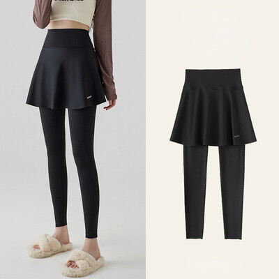 2024 Nou în fustă pantaloni fals două piese femei rechin jambiere populare modelare yoga fitness fără sudură sport jambiere femeie îmbrăcăminte