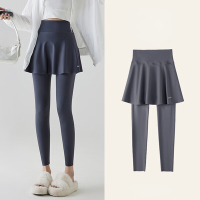 2024 Nou în fustă pantaloni fals două piese femei rechin jambiere populare modelare yoga fitness fără sudură sport jambiere femeie îmbrăcăminte