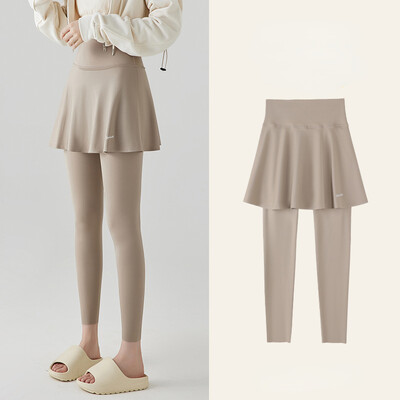 2024 Nou în fustă pantaloni fals două piese femei rechin jambiere populare modelare yoga fitness fără sudură sport jambiere femeie îmbrăcăminte