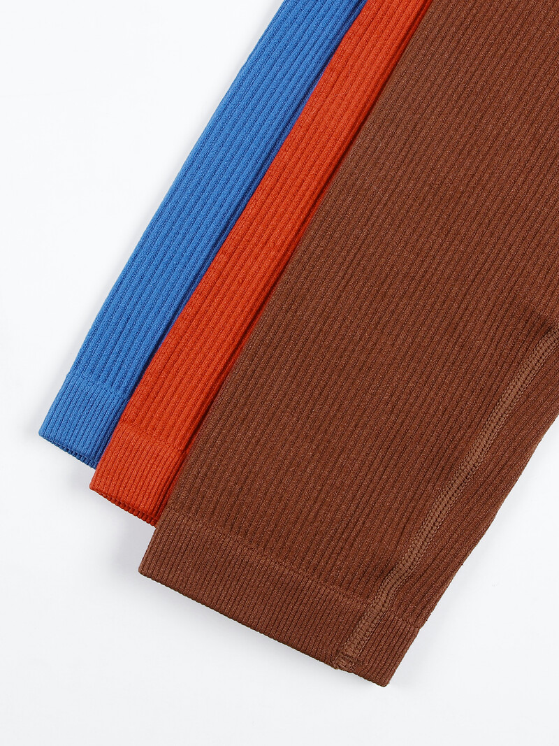 SVOKOR Colanți pentru femei, fără sudură, cu nervuri, colanți sport cu talie înaltă, pantaloni elastici subțiri de fitness, colanți de antrenament pentru ridicarea fundului