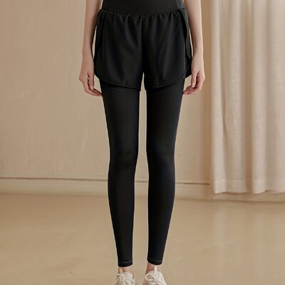 Jambiere sport de damă cu talie înaltă, care elimină umezeala, cu buzunar - Îmbrăcăminte activă durabilă, non-transparentă pentru primăvară/toamnă