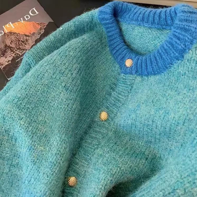 Džemperis Koreja Bērnu Apģērbs Meiteņu Mētelis Pavasaris Rudens Trikotāža Zīdaiņu Korejiešu Modes Brīvs jaciņš Apaļa Apkakle