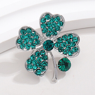 Corsaj de modă cu strasuri, broșe cu trifoi cu patru foi, pentru femei, unisex, accesorii pentru haine, pentru banchet, cadouri zilnice