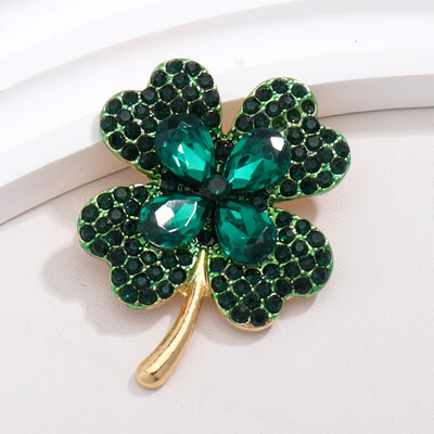 Corsaj de modă cu strasuri, broșe cu trifoi cu patru foi, pentru femei, unisex, accesorii pentru haine, pentru banchet, cadouri zilnice