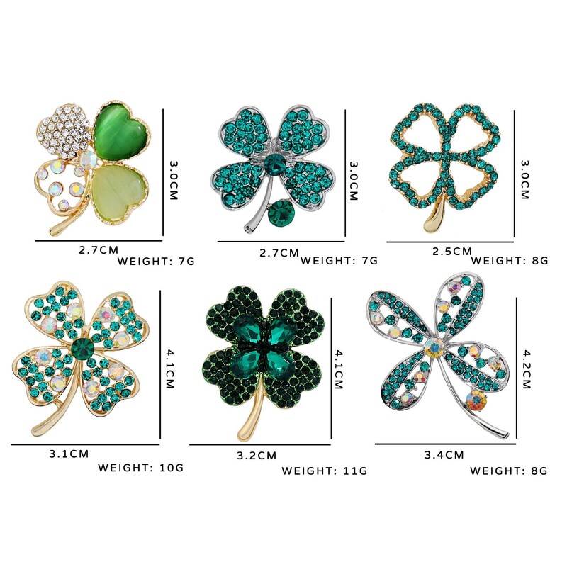 Corsaj de modă cu strasuri, broșe cu trifoi cu patru foi, pentru femei, unisex, accesorii pentru haine, pentru banchet, cadouri zilnice