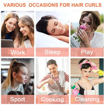 Wuwulk Heatless μπούκλα κεφαλόδεσμος No Heat Hair Curlers Silk Curls Rollers Lazy Hair Rollers Sleeping Soft Headband Hair Styling