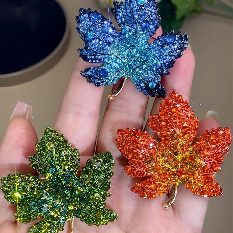 Broșă cu stras albastru arțar Lady Frumoasă, elegantă, pentru petrecere de nuntă, bijuterii de modă