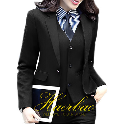 Σετ γυναικεία παντελόνια Επαγγελματικά ενδύματα εργασίας γραφείου Επίσημο σακάκι παντελόνι γιλέκο 3 τεμαχίων σετ προσαρμοσμένου μεγέθους Γυναικεία κοστούμια Blazer