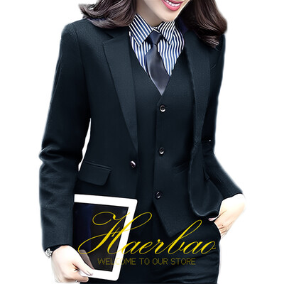 Σετ γυναικεία παντελόνια Επαγγελματικά ενδύματα εργασίας γραφείου Επίσημο σακάκι παντελόνι γιλέκο 3 τεμαχίων σετ προσαρμοσμένου μεγέθους Γυναικεία κοστούμια Blazer