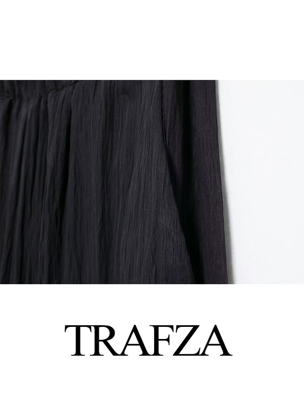 TRAFZA női 2 részes szett divatos ráncos hatású hajtókás kardigán blézer+új elegáns elasztikus derékrés redőzött oldalzsebek hosszú nadrág