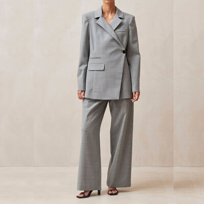 Halli sälguga rev, 2-osaline jakkpükste komplektid, ühe nupuvajutusega sälguga revääriga, õhukesed eesmised, lamedad, õhukesed, eritellimusel valmistatud kontoriülikonnad, bleiser