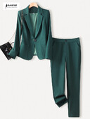 NAVIU Blazer și pantaloni formali subțiri pentru damă, costume verzi, temperament profesional, la modă, la birou, haine de lucru negru
