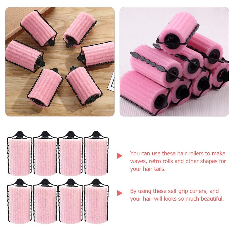 8 bucăți ondulatoare pentru șlefuit de păr pentru dormit, sculă creț, spumă, modelare mică, role cu burete cu auto-suport, bărbat