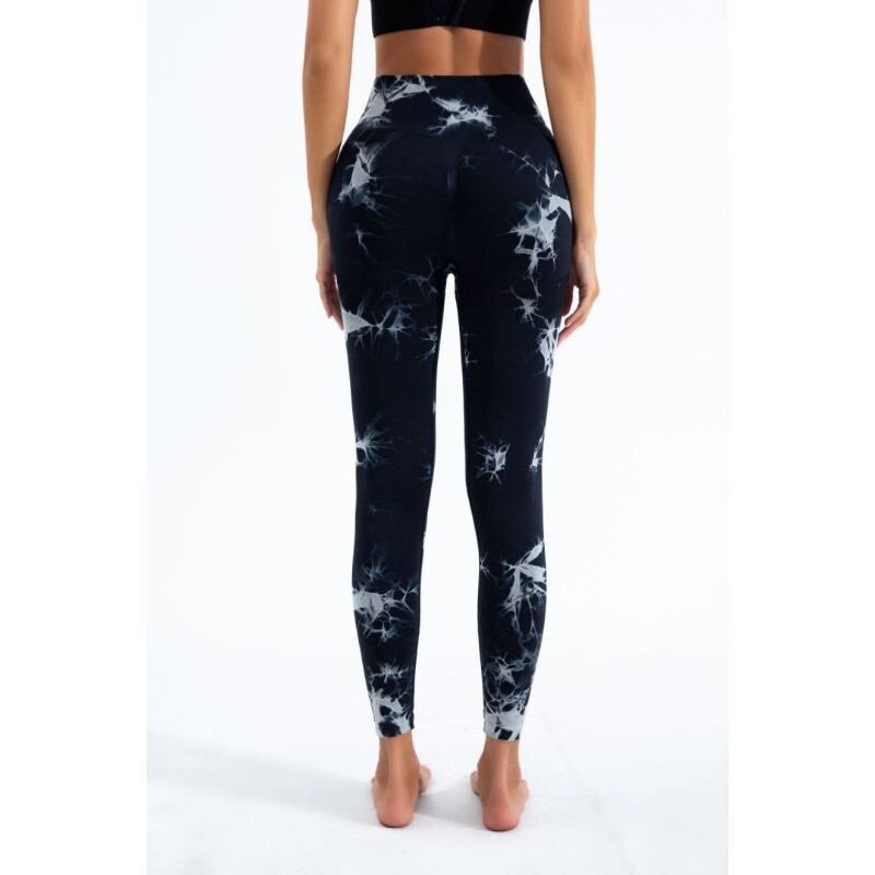 Bezšuvju kaklasaites krāsojami legingi Sieviešu fitnesa jogas legingi ar augstu vidukli Gūžu pacelšana Sporta skriešana Elastīgi, plāni, adīti sporta zāles legingi