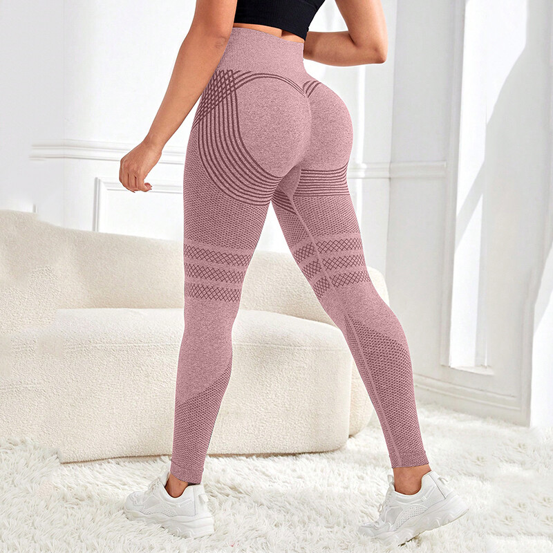 Fitness Femei Sport fără cusături Jambiere cu talie înaltă elastică Solid Yoga Jambiere Sală Jogging Uscare rapidă Push Up Pantaloni subțiri Femei