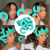 12 τεμ. Σφουγγάρι ρολά μαλλιών σε σχήμα C Heatless μπούκλες μαλλιών Μαλακό αφρό μαξιλάρι DIY μπούκλες Εύκαμπτα φορητά εργαλεία styling κομμωτηρίου