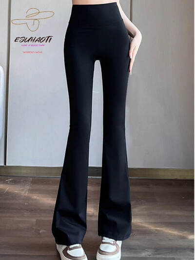 Дамски клинове Micro Flared Sexy Stretch Shark Pants Summer High Waist Appear Thin повдигащи задни части Корем в йога спортни панталони