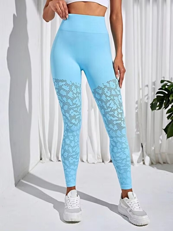 Pantaloni de yoga cu plasă fără cusături pentru femei Leggings de fitness respirabili Elasticitate ridicată Leggings sport nuzi fără urme Nou