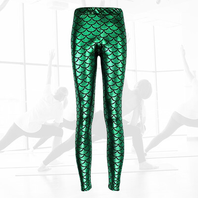 Fish Scale leggings sellő harisnya női nadrág jóga nadrág elasztikus stílusos render poliészter derékrész
