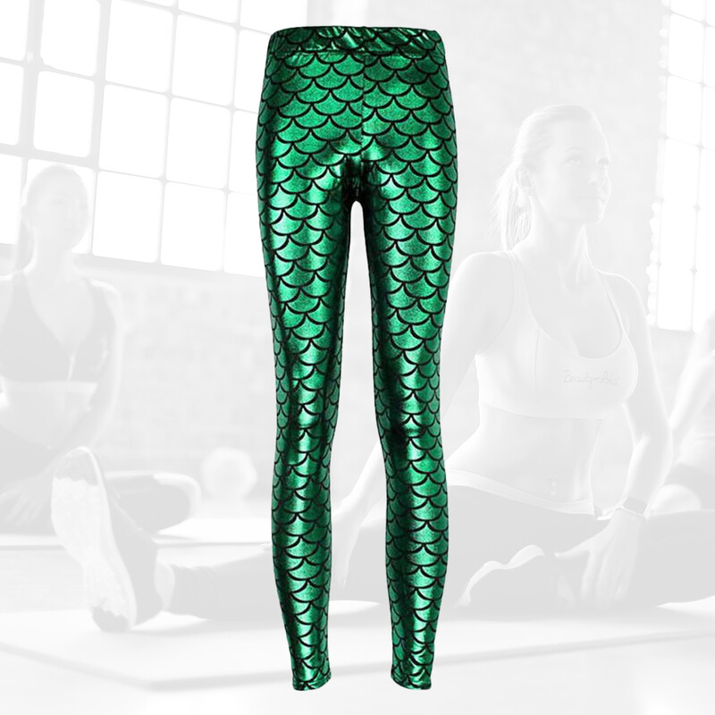 Fish Scale leggings sellő harisnya női nadrág jóga nadrág elasztikus stílusos render poliészter derékrész